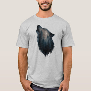 Varg Howl Forest Måne T Shirt
