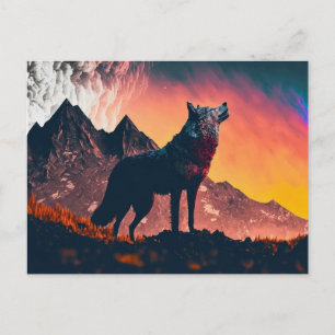 Varg Howling Art Vykort
