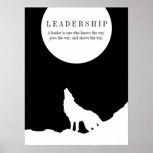 Varg Howling för svartvita popkonsledare Poster