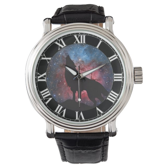 Varg Howling i Galaxy Armbandsur (Framsida)