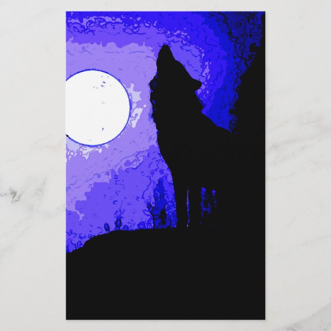 Varg Howling i Måne (Framsida)