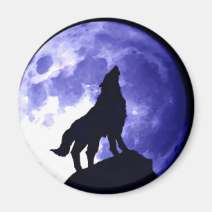 Varg Howling i Måne Magnet
