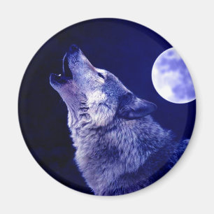 Varg Howling i Måne Magnet