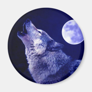 Varg Howling i Måne Magnet