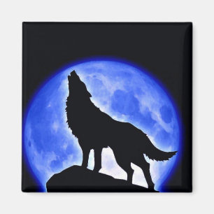 Varg Howling i Måne Magnet