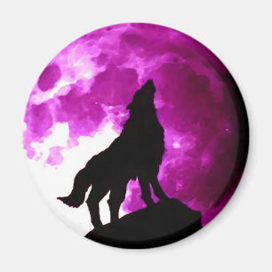 Varg Howling i Måne Magnet