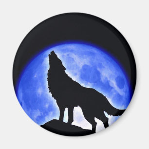 Varg Howling i Måne Magnet