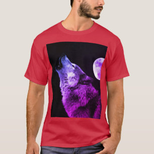 Varg Howling i Måne T Shirt