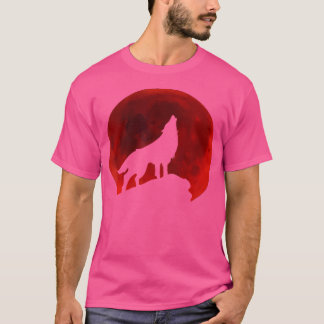 Varg Howling i Måne T Shirt