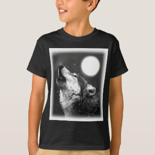 Varg Howling i Måne T Shirt