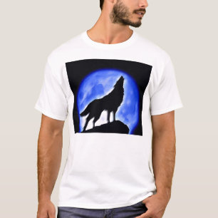 Varg Howling i Måne T Shirt