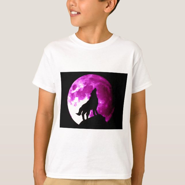 Varg Howling i Måne T Shirt (Framsida)