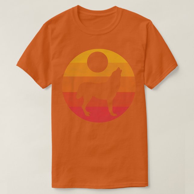 Varg Howling i Måne T Shirt (Design framsida)