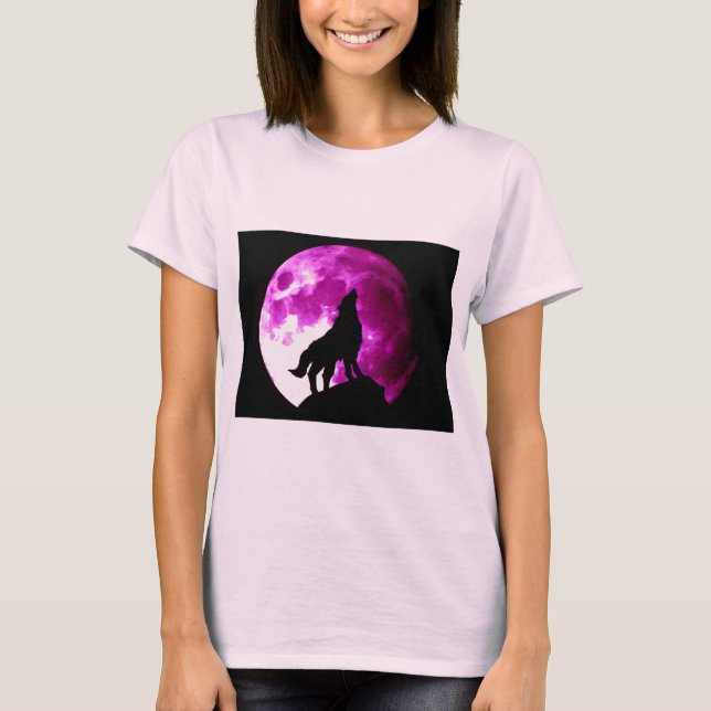 Varg Howling i Måne Tee (Framsida)
