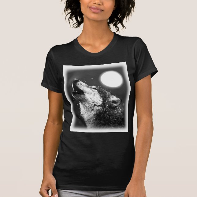 Varg Howling i Måne Tee (Framsida)