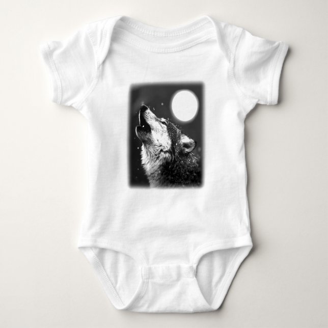 Varg Howling i Måne Tee Shirt (Framsida)