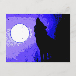 Varg Howling i Måne Vykort