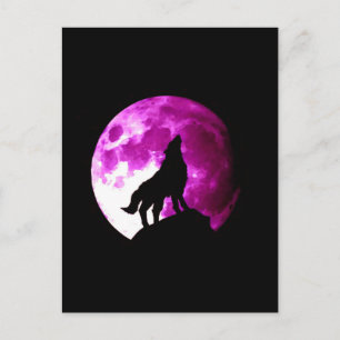 Varg Howling i Måne Vykort