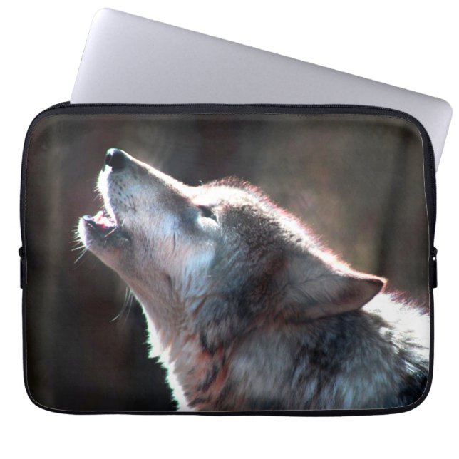 Varg Howling Lone Varg Laptop Fodral (Framsidan)