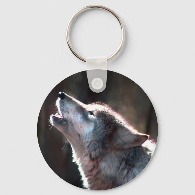 Varg Howling Lone Varg Nyckelring (Framsida)