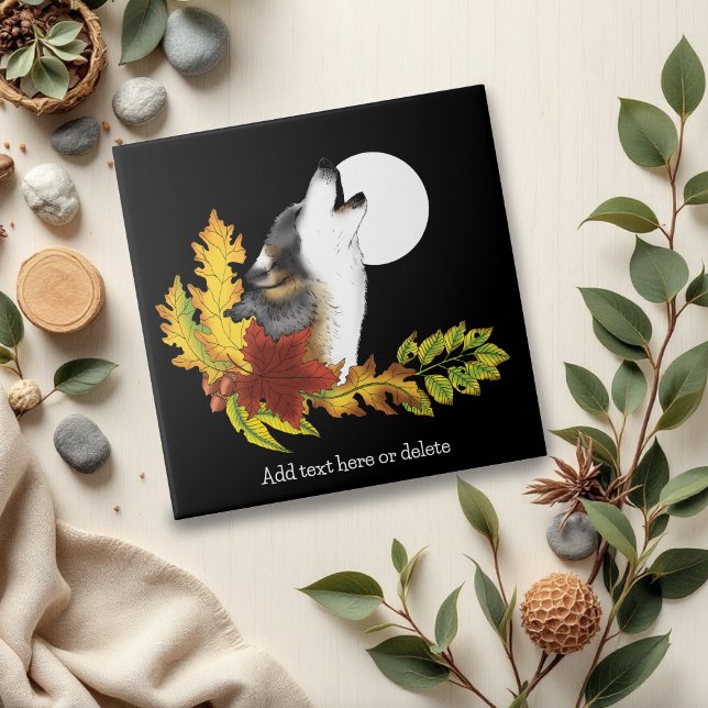 Varg Howling Måne Kakelplatta (Skapare uppladdad)