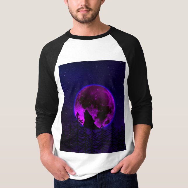 VARG HOWLING MÅNE MAGENTA T-Shirt (Framsida)