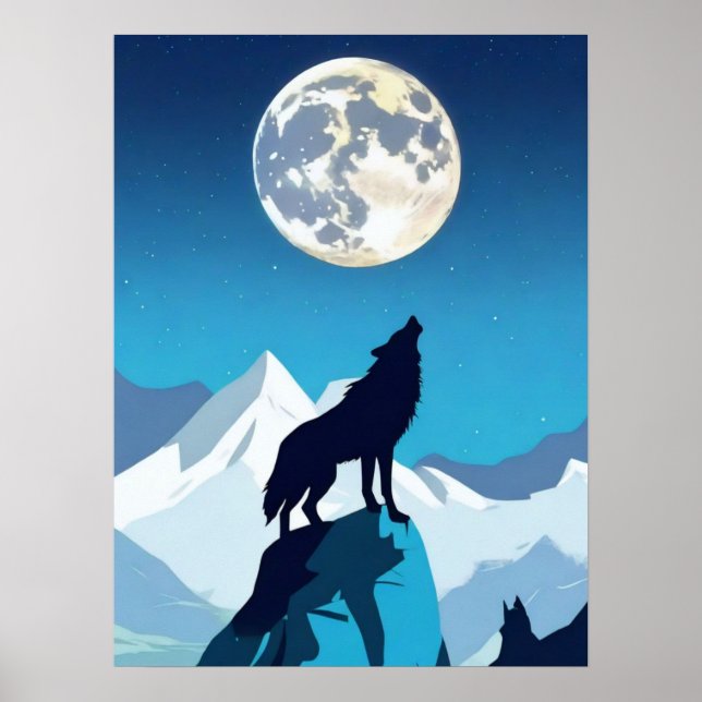 Varg Howling på Full Moon Poster (Framsidan)