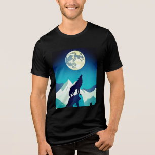 Varg Howling på Full Moon T Shirt