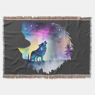 Varg Howling på norra Ljus Filt