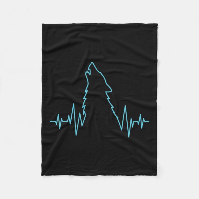 Varg Howling Pulse Hjärtslag Vargar Costume Animal Fleecefilt (Framsidan)