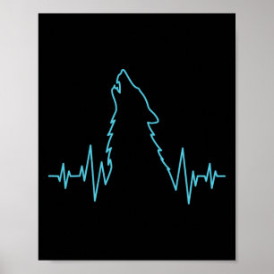 Varg Howling Pulse Hjärtslag Vargar Costume Animal Poster
