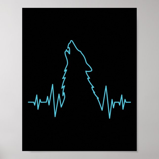 Varg Howling Pulse Hjärtslag Vargar Costume Animal Poster (Framsidan)