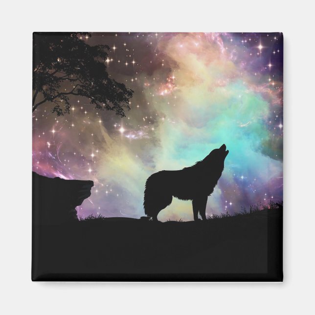 Varg Howling Silhouette Magnet (Framsidan)