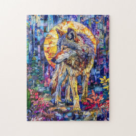 Varg Howling under hel måndag Pussel