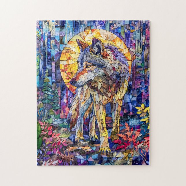 Varg Howling under hel måndag Pussel (Vertikal)