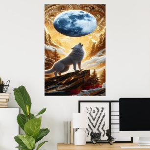 Varg Howling under måndagskorgen Poster