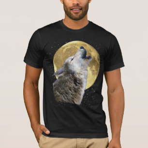 Varg Howling vid Måne i Snö Winter Wildlife Tee