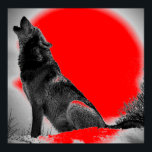 Varg Howling vid Måne Red Pop Art Poster<br><div class="desc">Vargen vid Måne Poster utskrifter - Stil-design för pop-konst - Varg Howling vid Stilen för den digitala Tecknaden i Måne - Djurkonst - Akademkonst - Poster - Extreme Animals värld - Mest avskyvärda skapelser Dator Vilda djur</div>