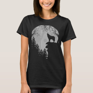 Varg Howling vid Måne T Shirt