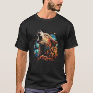 Varg Howling vid Måne Women's Alaska Wildlife T Shirt