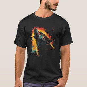 Varg Howling vid Måne Women's National Park Ala T Shirt