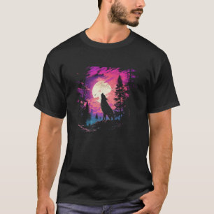 Varg Howling vid nationalparken Måne Kvinnor i Ala T Shirt