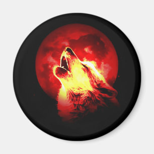 Varg Howling vid Red Night Magnet