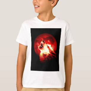 Varg Howling vid Red Night T Shirt