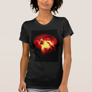 Varg Howling vid Red Night Tee Shirt