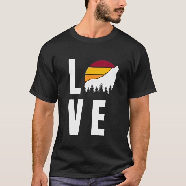 Varg Howling vid Sol Varg Howling Varg 1 T Shirt (Framsida)