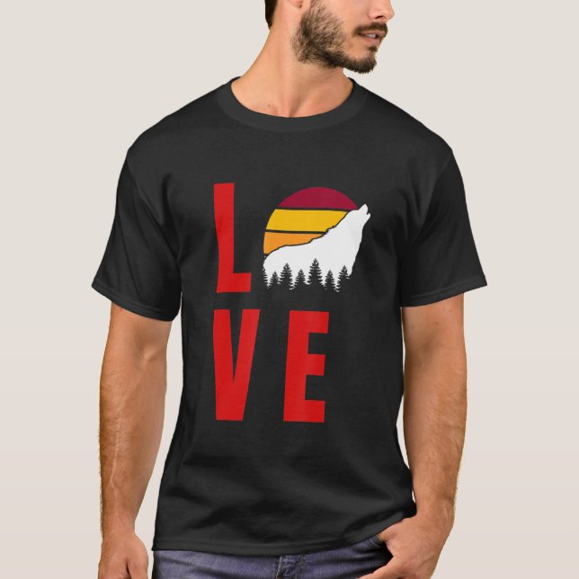 Varg Howling vid Sol Varg Howling Varg T Shirt (Framsida)