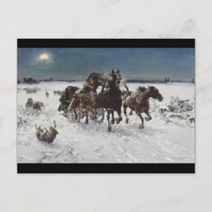 Varg Hunt i Snö Vykort