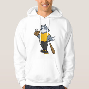 Varg i Baseball med Baseball fladdermus Hoodie