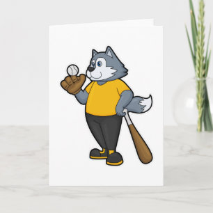 Varg i Baseball med Baseball fladdermus Kort